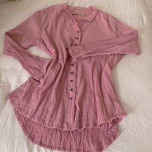 Button down tunic shirt dress